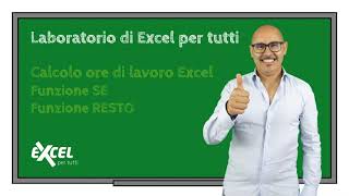 Esercizi Excel  Calcolo ore di lavoro Excel [upl. by Nwahsor]