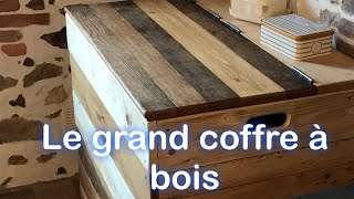 Grand coffre à bois de chauffage en palette et bois de récupération [upl. by Nirrad]