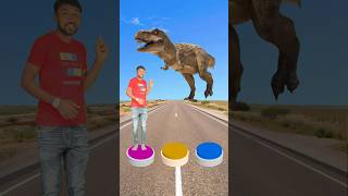 Pink yellow amp blue Button to dinosaur wolf amp gorilla funny magic video shorts [upl. by Cadell]