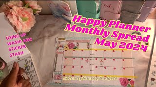 Happy planner monthly layout plan with me  May 2024 Monthly Spread [upl. by Columbine733]