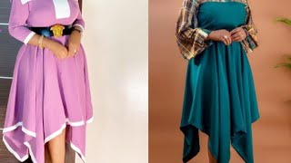 DIYHOW TO CUT A TRENDY HANDKERCHIEF FLARE GOWN BEGINNERS FRIENDLY EASIEST METHOD [upl. by Anelas923]