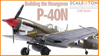 P40N Warhawk Hasegawa 148 Aircraft Model [upl. by Grados]