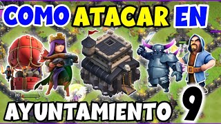 2 MEJORES EJERCITOS Para AYUNTAMIENTO 9  Como ATACAR en CLASH OF CLANS TH9💥💪 [upl. by Stanislas401]