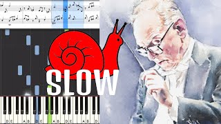 ♫ Ennio Morricone – Le vent le cri SLOW  EASY Piano Tutorial [upl. by Iadrahc]