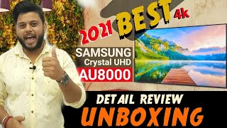 Samsung 2021 Latest 4k Ultra HD Tv  Samsung Crystal Display 4k  55AU8000🔥  Unboxing amp Review [upl. by Nelda]