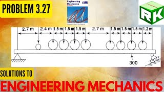 Engineering Mechanics Problem 327 solution  Timoshenko Parallel forces in a plane [upl. by Oijimer]