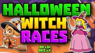 Halloween Witch Races 🎃 Halloween Brain Break 🎃 Freeze Dance 🎃 Just Dance 🎃 Danny Go Noodle [upl. by Yecaj]