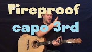 Fireproof One Direction Easy Guitar Lesson How to Play Tutorial Capo 3rd [upl. by Hitt]