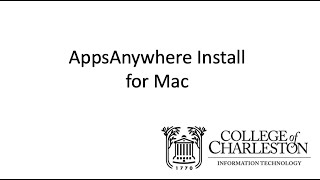 AppsAnywhere Install for Mac [upl. by Annahsohs]