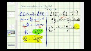 Ex Implicit Differentiation to Determine a Second Derivative [upl. by Fasa]