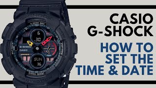 How to Set the Time and Date on a Casio G Shock  Everything Explained Casio Manual Instructions [upl. by Hazrit]