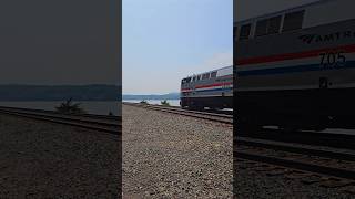 Amtrak Horn Salute Along The Hudson Near Rhinecliff NY [upl. by Nosreme]