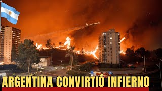 Región Córdoba en Argentina convirtió infierno Ciudades combatiendo incendios [upl. by Willetta434]