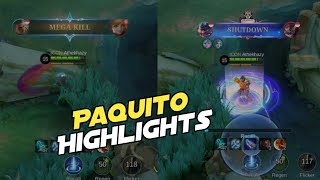 PAQUITO EXP LANE HIGHLIGHTS GAMEPLAYS  MLBB [upl. by Aiciruam]