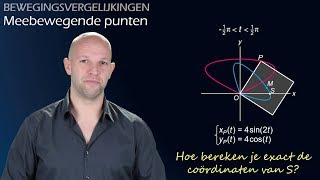 Bewegingsvergelijkingen van meebewegende punten  Vectormeetkunde vwo B  WiskundeAcademie [upl. by Aneetak]