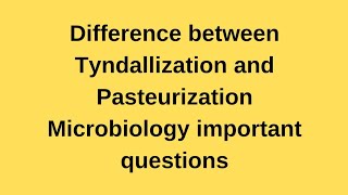 Difference between Tyndallization and Pasteurization Microbiology Technique [upl. by Anilec]