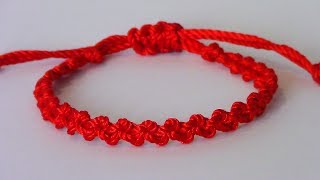 Pulsera roja nudo simple macramé [upl. by Sotos402]