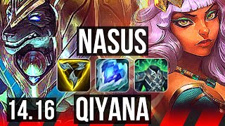 NASUS vs QIYANA TOP  702 Godlike  NA Diamond  1416 [upl. by Anauq]