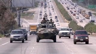 LAV25 Amphibious Vehicle Rides On Highway [upl. by Assyli143]