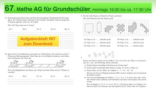 67  Mathe AG Grundschüler  Geometrie  Zahlenrätsel  Mathe Olympiade  Mathe mit dem Känguru [upl. by Eelatan]