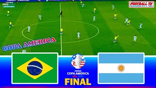 Brazil vs Argentina  Final Copa America 2024  Full Match All Goals  PES Gameplay PC [upl. by Hoagland]