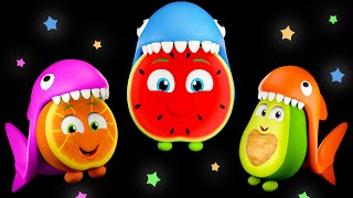 Funky Fruits Dance with Baby Shark 🦈🍓 Sensory Animation Videos 🎶🍉 [upl. by Romelle]