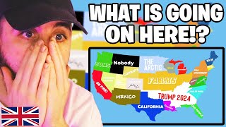 Brit Reacts to These 15 Maps Hilariously Explain the United States of America [upl. by Tristis]