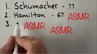 ASMR Whisper Whiteboard F1 Fastest Laps List Video [upl. by Eppillihp542]