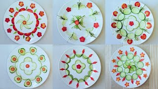 Easy Salad Decoration ideas By Cook With Sidra l Vegetable Carving design l Cucumber Carving ideas [upl. by Orpheus]