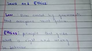 what is the difference between ethics and laws in is [upl. by Demahum198]