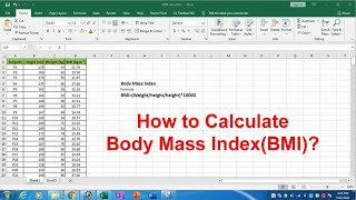 How to Calculate Body Mass Index BMI in Excel [upl. by Dyol55]