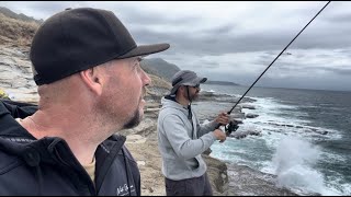 Mate Takes Me CLIFF FISHING What a HAUL [upl. by Atilal]