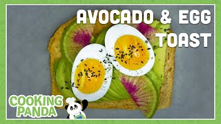 Avocado amp Egg Toast  Beautiful Toast  Shorts Cooking Panda [upl. by Yelreveb267]