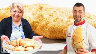 PANZEROTTI PUGLIESI vs PIZZA FRITTA da Bari con la Sigra Nunzia a Napoli con Ermenegildo [upl. by Oigufer441]