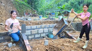 Girl builds stairs and pours concrete  builds a new house  LTtivi [upl. by Ayihsa]