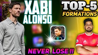 Top 5 Best Formations For Booster Xabi Alonso amp Quick Counter Tactics In Efootball 24  Use Them Now [upl. by Susana]