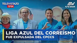 Liga Azul del correísmo fue expulsada del CPCCS  Televistazo1PM ENVIVO🔴 [upl. by Claud]