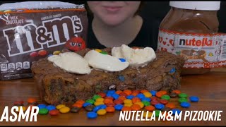 ASMR NUTELLA CHOCOLATE MampM PIZOOKIE  MUKBANG  EATING SHOW [upl. by Groeg]