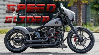 Thunderbike Speed Glider  HarleyDavidson Softail Slim meets BatwingStyle Fairing [upl. by Yllehs]