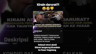 Selesai retret akmil Gibran langsung blusukan ke Pasar Magelang shorts prabowo gibran blusukan [upl. by Ynnus]