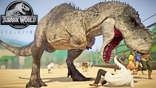 Vastatosaurus Rex in Jurassic World Evolution  New Mod Hunt Fight amp Breakout Skills [upl. by Anelegna]