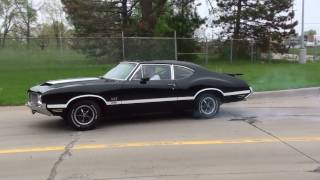 1970 Oldsmobile 442 W30 Post Coupe Burnout [upl. by Enyawud]