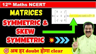 12 Symmetric amp Skew Symmetric Matrices Class 12 Maths NCERT Chapter 3 Matrices Matrix [upl. by Radbourne416]