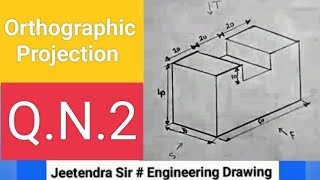 Orthographic Projection QN2 First angle projection method [upl. by Crabb]