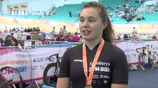 Sophie Capewell lights up the track at the Sainsburys 2014 School Games [upl. by Keiko361]