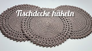 Platzset häkeln  Tischset häkeln  Runde Tischdecke häkeln [upl. by Lachlan442]