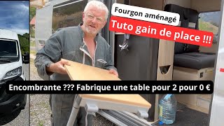 Vanlife  Trop encombrante  Fabrique une table pour 2 pour 0€ [upl. by Atiluj]