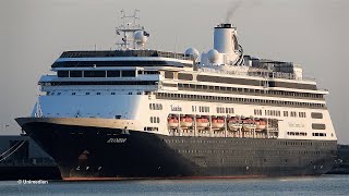 ZAANDAM  beautiful departure of the Holland America Line ship from IJmuiden  4KQualityVideo [upl. by Elorak]