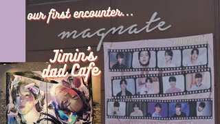 First encounter  Jimins Dad Magnate Cafe in Busan🤯🥵😍 bts jimin magnate jiminface btsarmy [upl. by Annairdna]