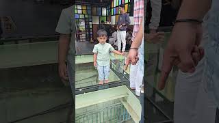 Glass bridge ൽ കേറി പേടിച്ചോടി 🫣😁😬😱😂😂😂 glassbridge miniooty miniootty familyvlog goviral [upl. by Brubaker]